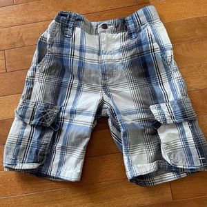 Wrangler Boys Plaid Cargo Shorts